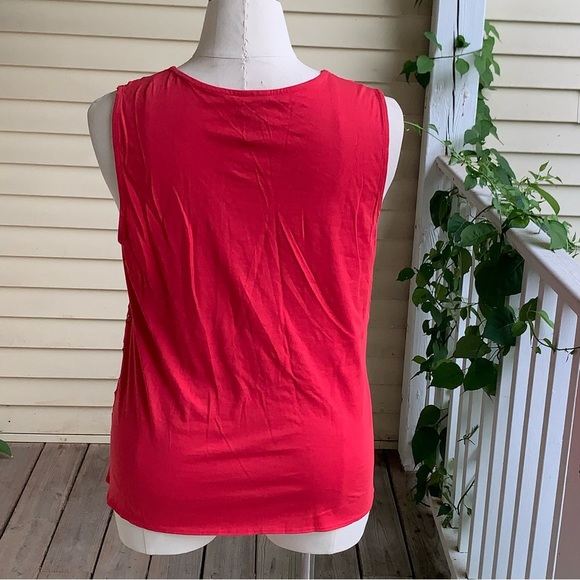 NEW Chicos 3 (US XL) Sequin Scoop Neck Tank Top Salsa Red Cotton Sleeveless - Picture 2 of 7